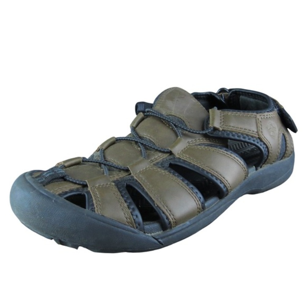 Khombu Travis Men Fisherman Sandals Size 9 Medium Brown Synthetic‎ Drawstring